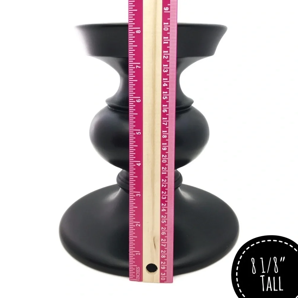 Chunky Dark Expresso Wood Candle 4”‎ Holder Decor
